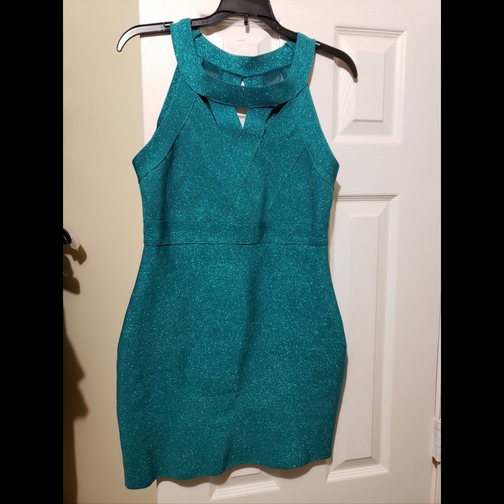 Green Glitter Holiday Dress